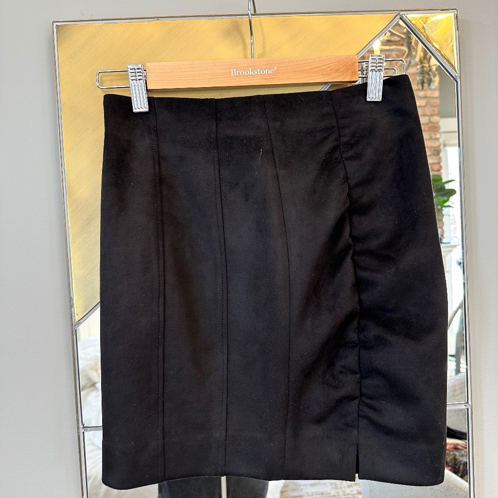Free people ruched suede mini skirt